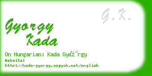 gyorgy kada business card